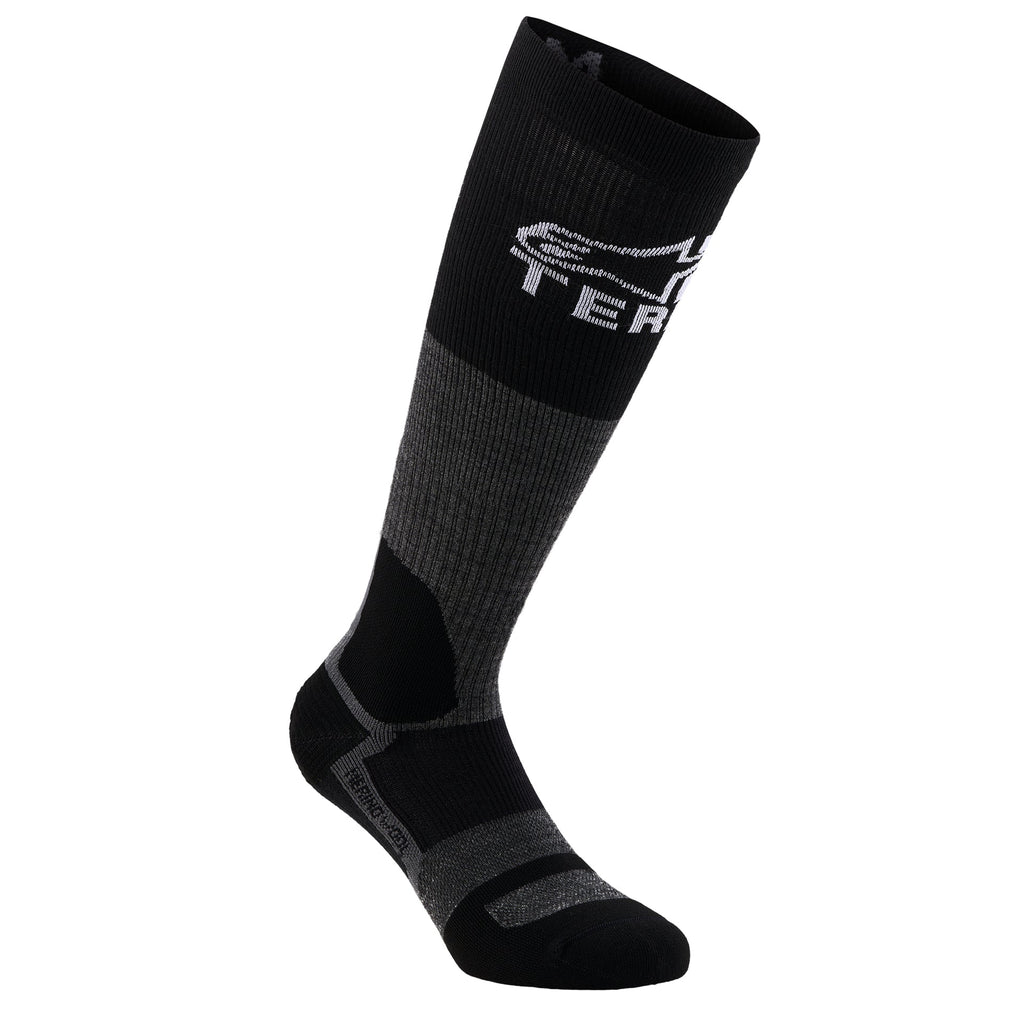 Alpinestars AT 8 MERINO Motorcycle Riding Socks (Tar Grey/Black)