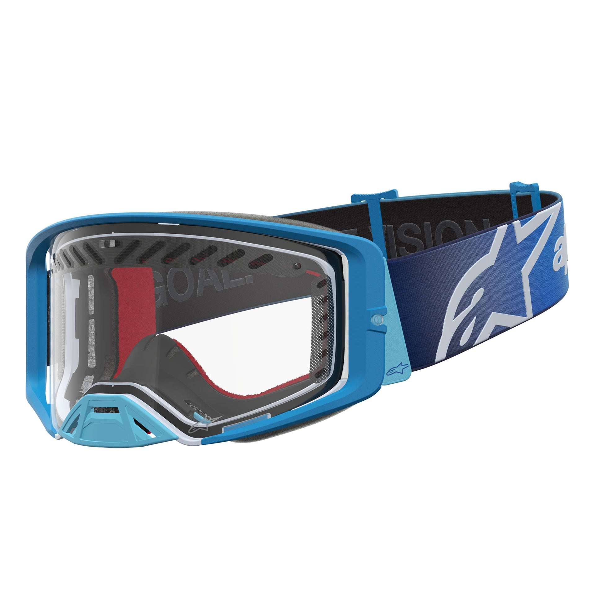 Alpinestars Supertech DURA AIR FLUID MX Enduro Goggles (Blue Fade/Silver) Clear AIR Lens