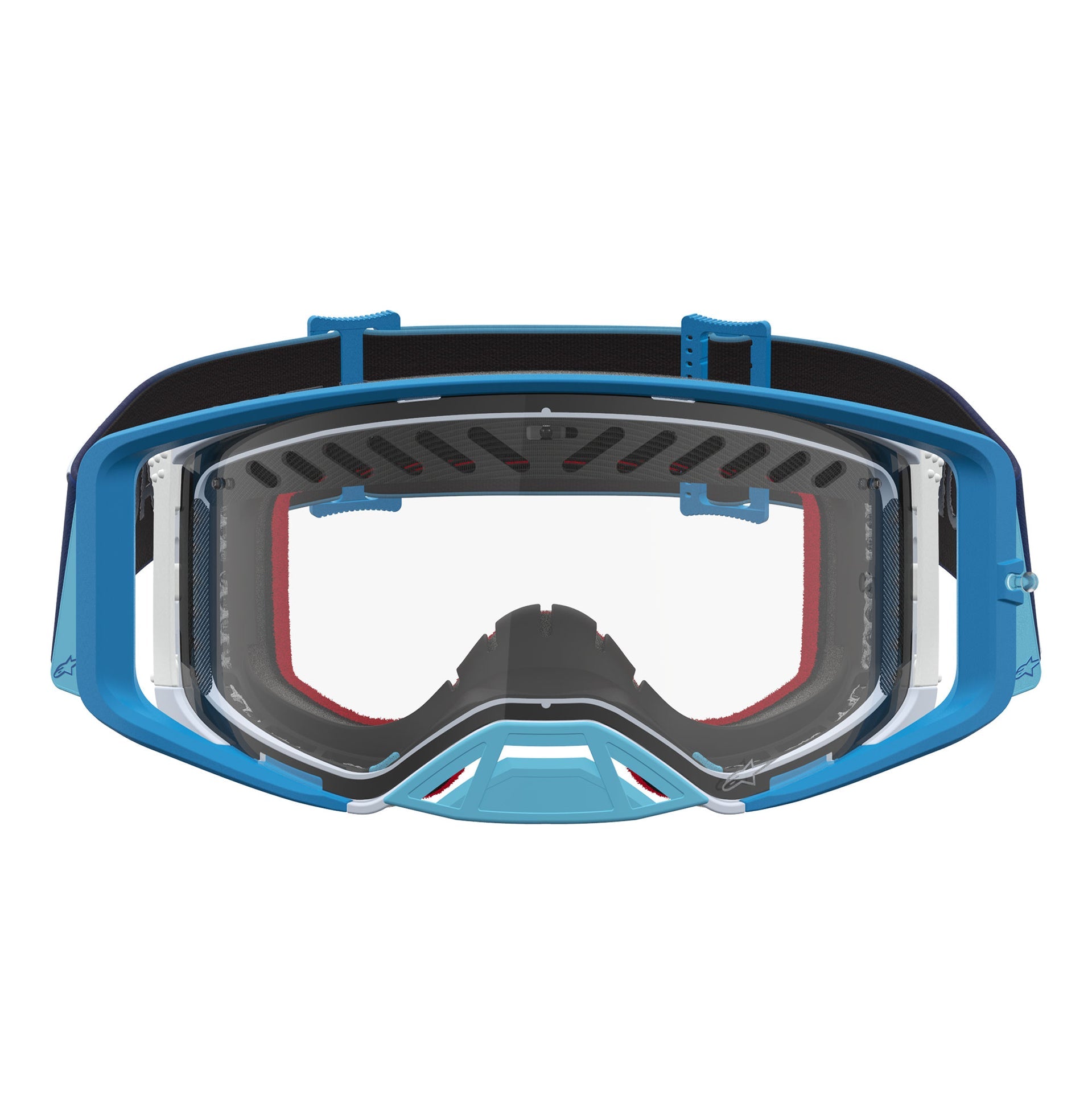 Alpinestars Supertech DURA AIR FLUID MX Enduro Goggles (Blue Fade/Silver) Clear AIR Lens