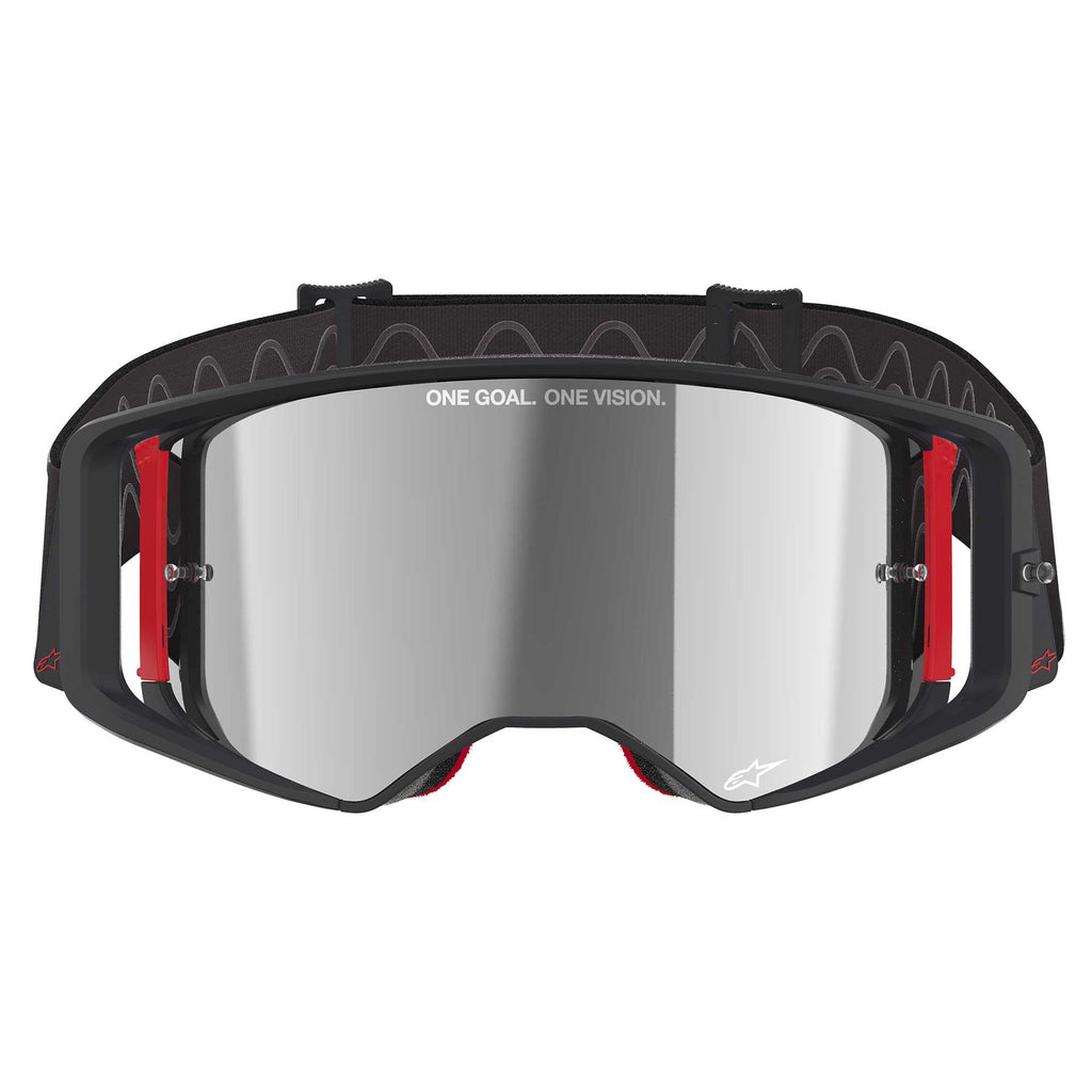 Alpinestars SuperTech CORP Vision MX Goggles (Black/Red) Mirror Silver Lens