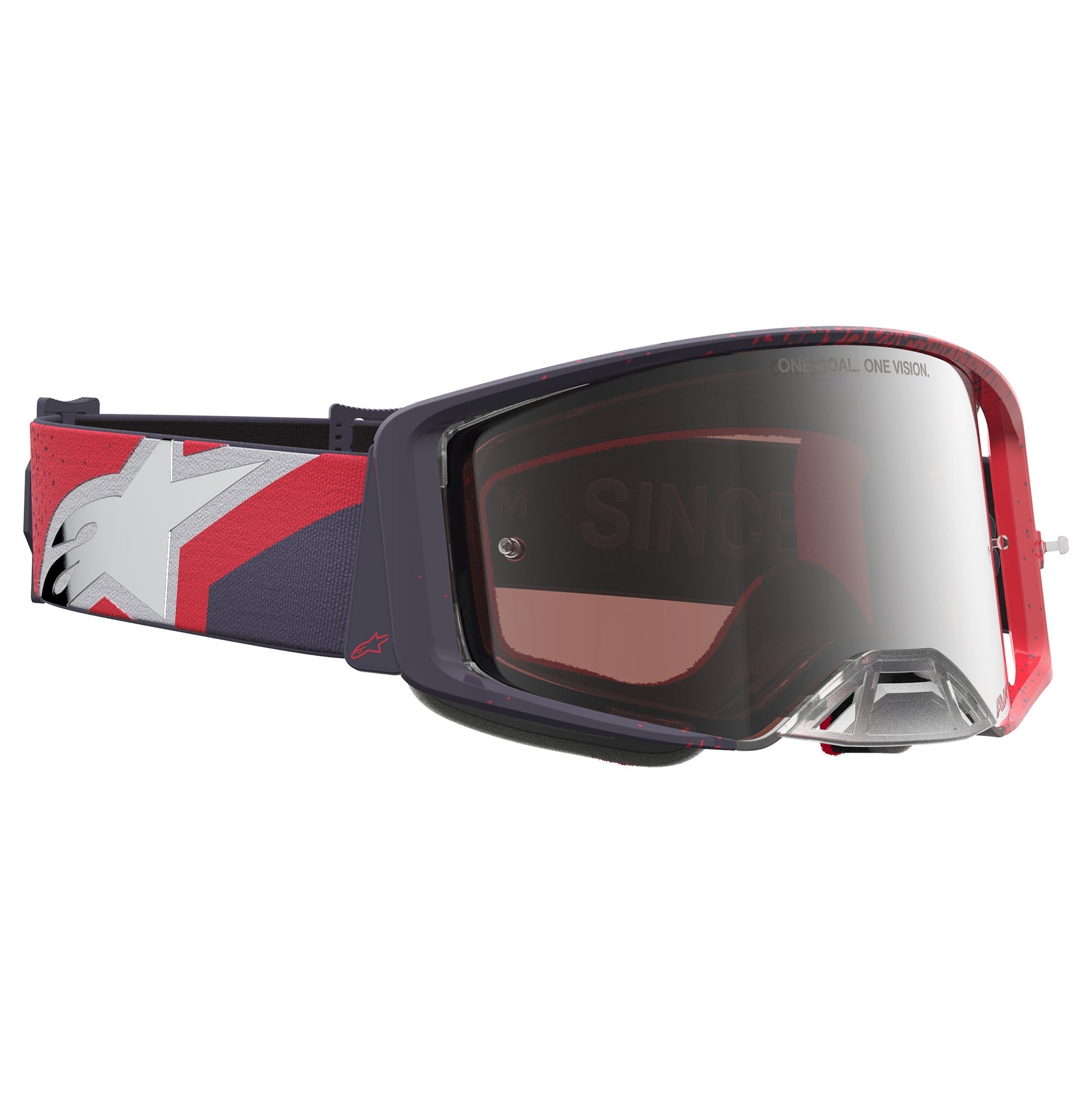 Alpinestars Supertech HITEN MX Goggles (Black/Red) Mirror Silver Lens