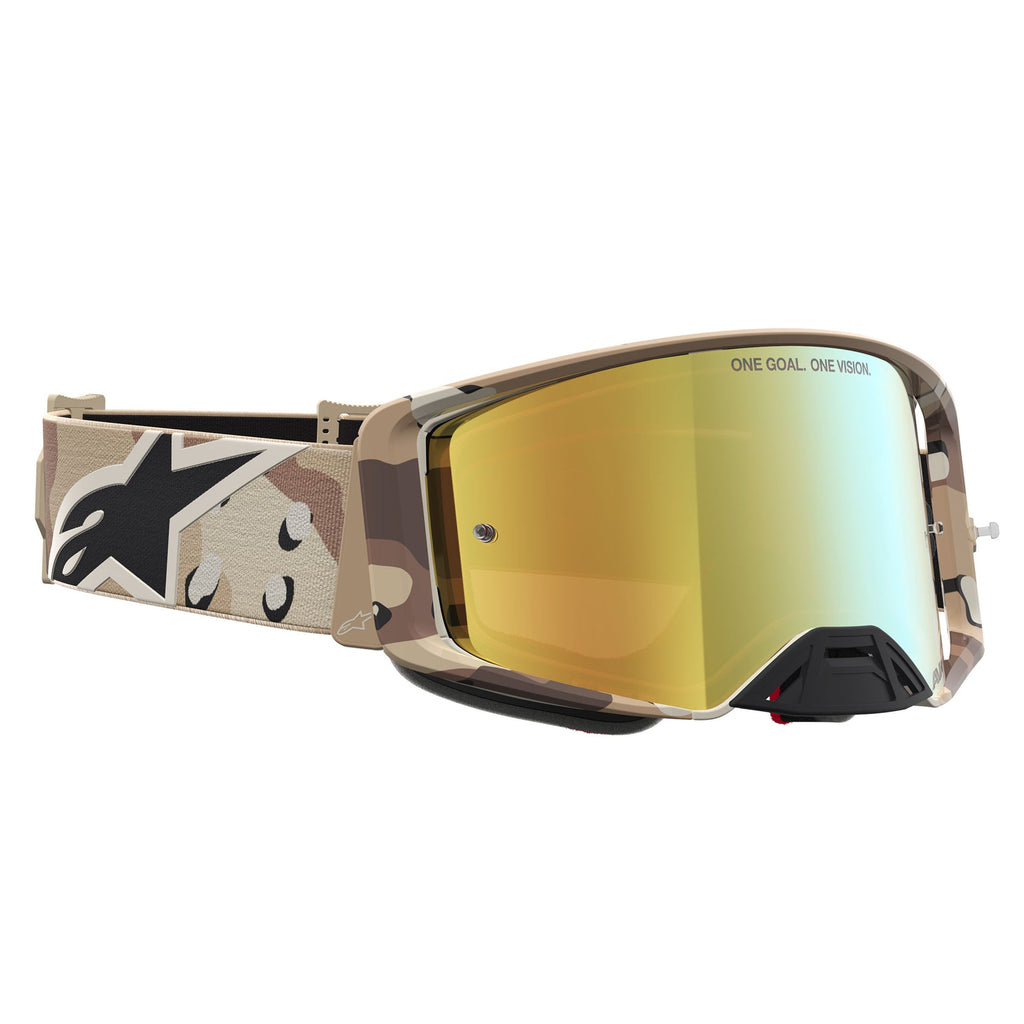 Alpinestars Supertech LONE MX Goggles (Camo Desert) Mirror Gold Lens