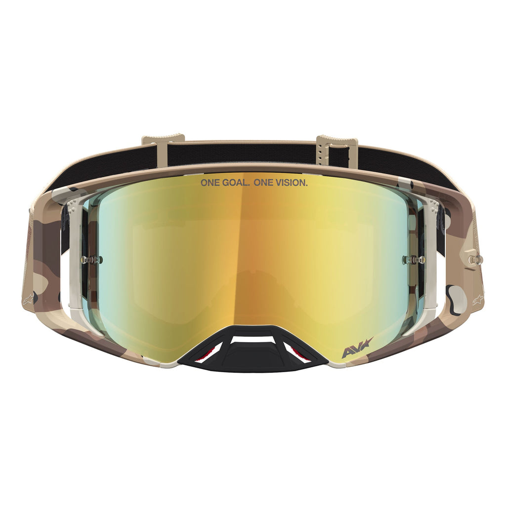 Alpinestars Supertech LONE MX Goggles (Camo Desert) Mirror Gold Lens
