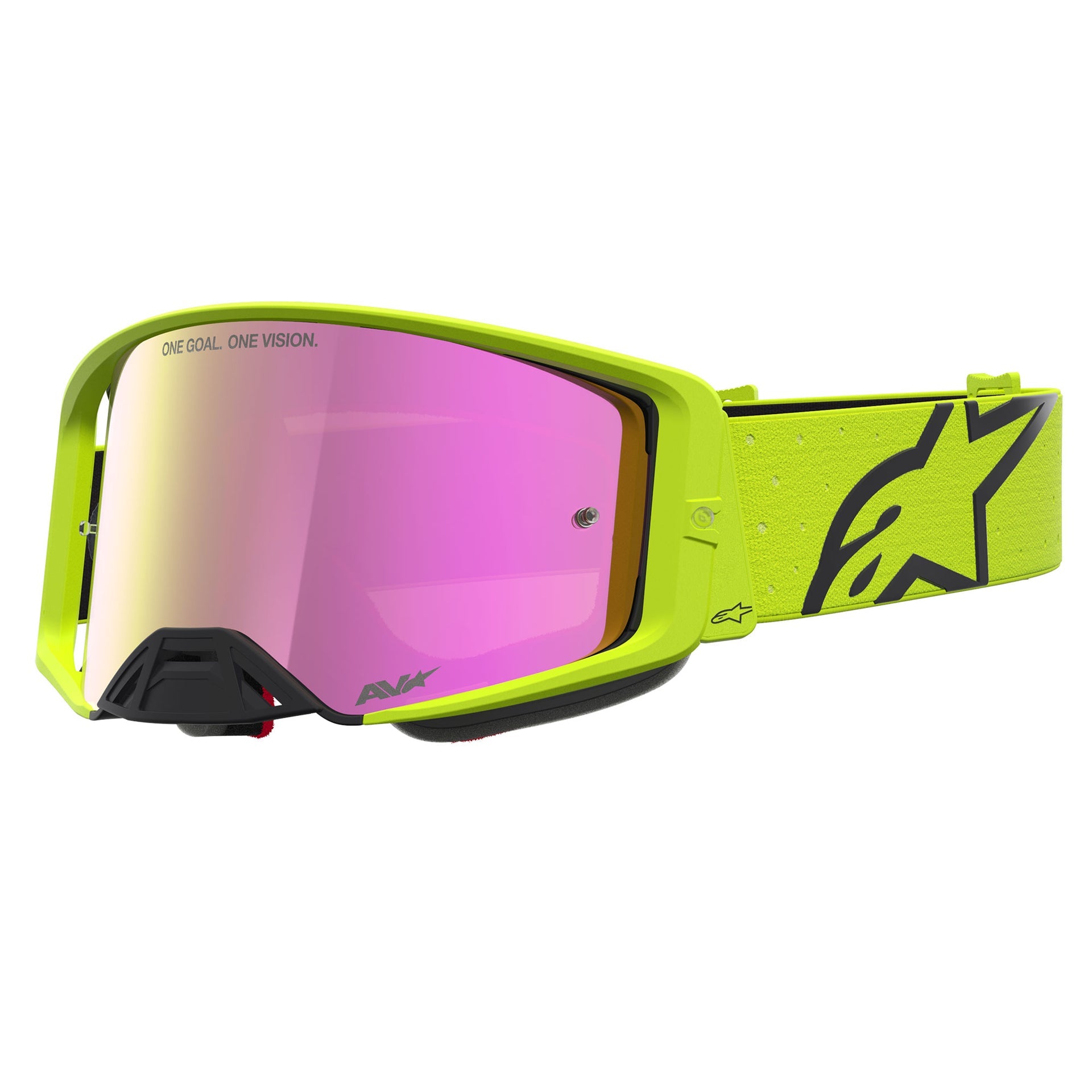 Alpinestars Supertech VESTA MX Goggles (Yellow Fluo/Black) Mirror Pink Lens