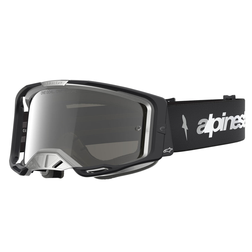 Alpinestars Vision 8 AMBER MX Goggles (Black/Silver) Mirror Silver Lens