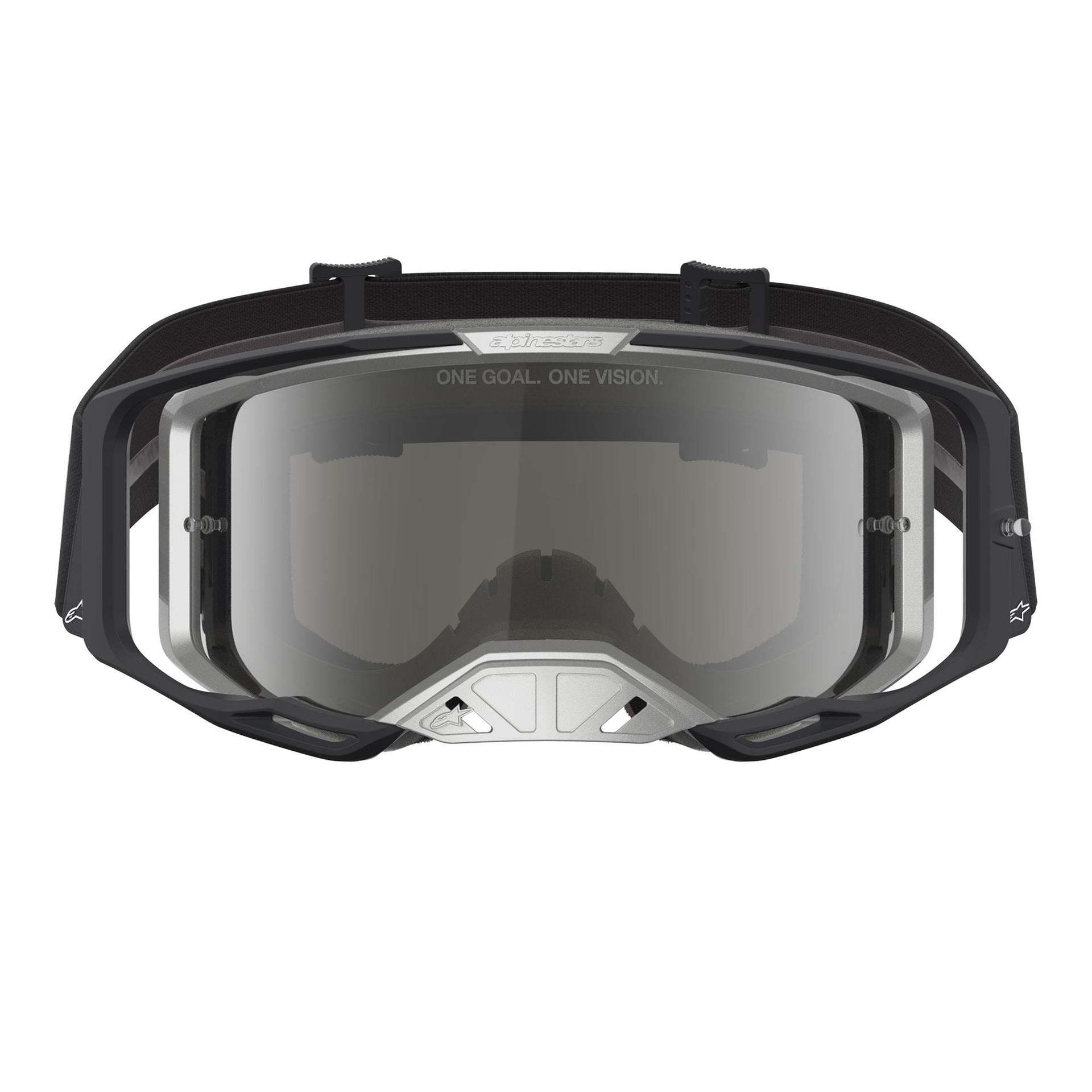 Alpinestars Vision 8 AMBER MX Goggles (Black/Silver) Mirror Silver Lens