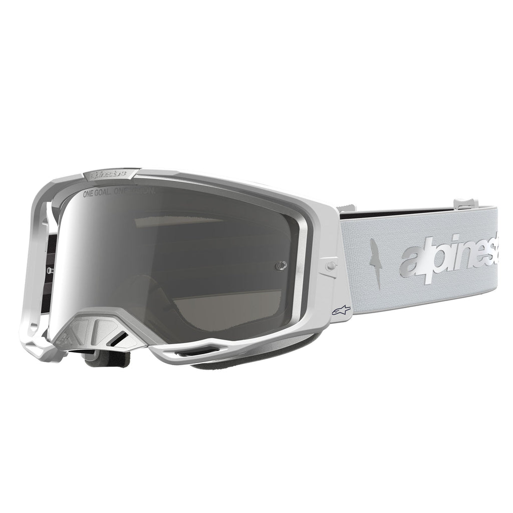 Alpinestars Vision 8 AMBER MX Goggles (White/Silver) Mirror Silver Lens