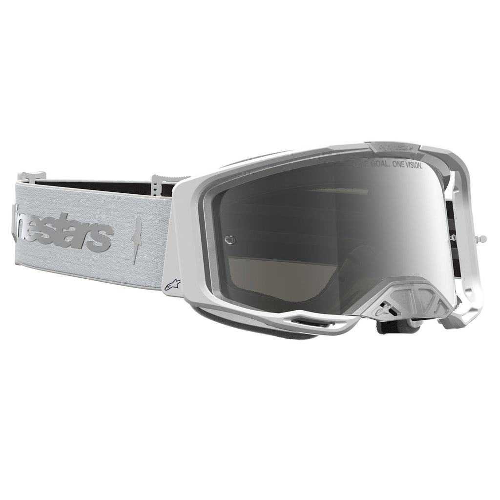 Alpinestars Vision 8 AMBER MX Goggles (White/Silver) Mirror Silver Lens
