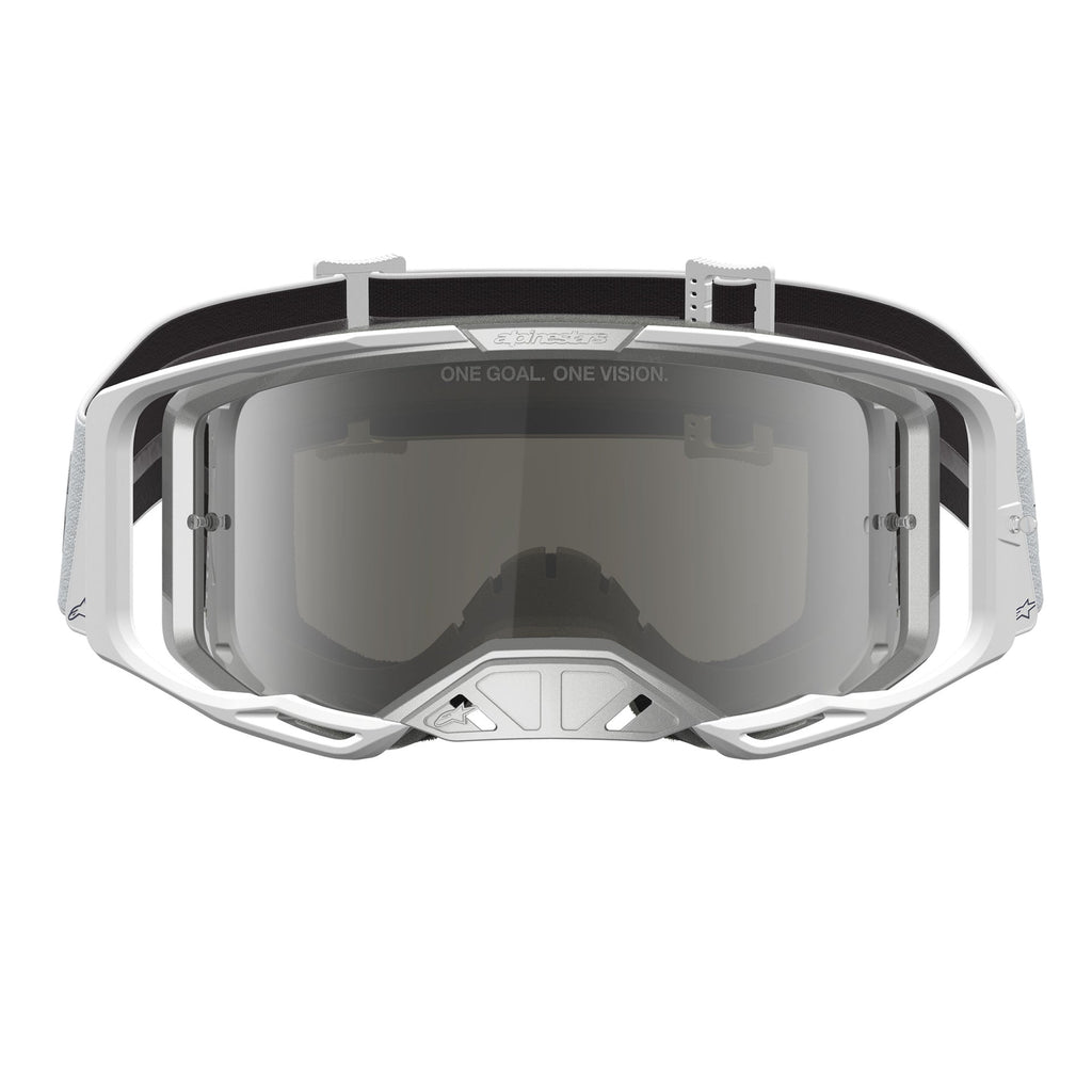 Alpinestars Vision 8 AMBER MX Goggles (White/Silver) Mirror Silver Lens