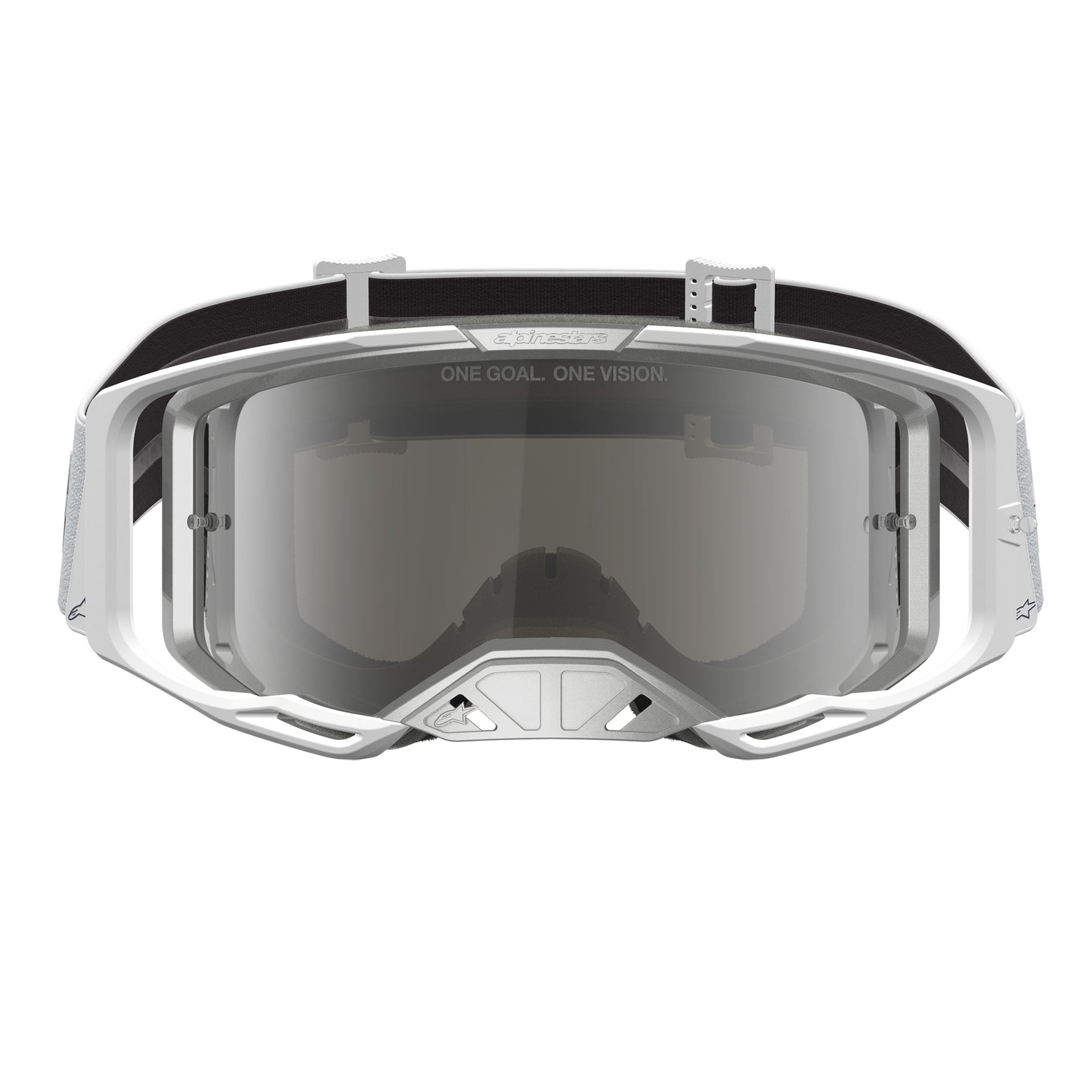 Alpinestars Vision 8 AMBER MX Goggles (White/Silver) Mirror Silver Lens