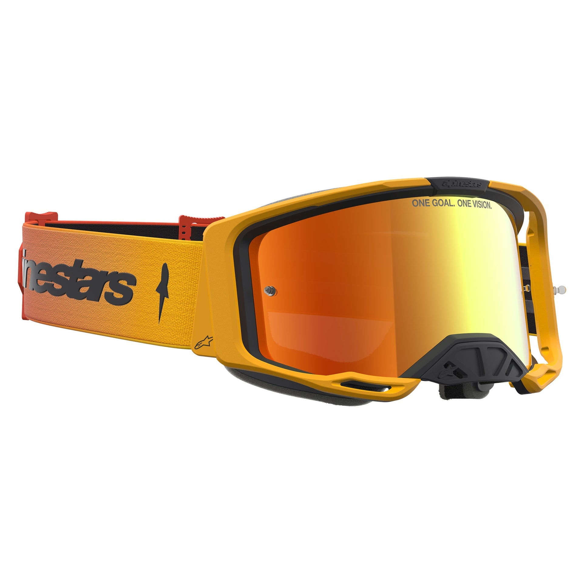 Alpinestars Vision 8 AMBER MX Goggles (Fire Red/Black) Mirror Red Lens