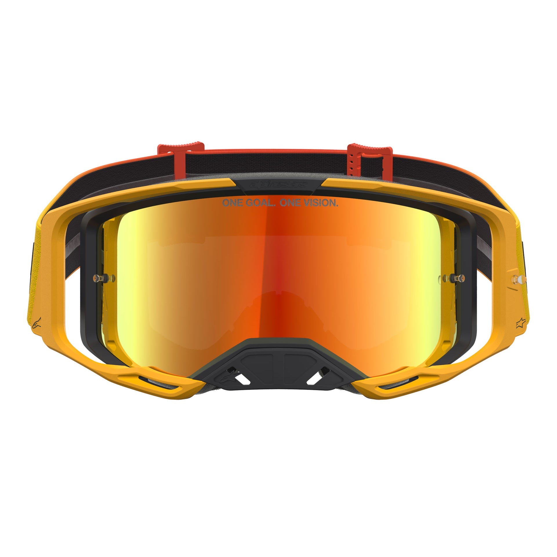 Alpinestars Vision 8 AMBER MX Goggles (Fire Red/Black) Mirror Red Lens