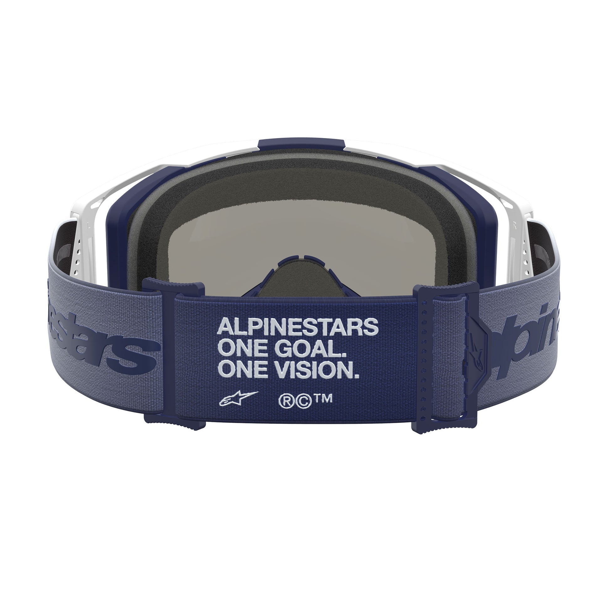 Alpinestars Vision 8 AMBER MX Goggles (Navy/White) Mirror Blue Lens