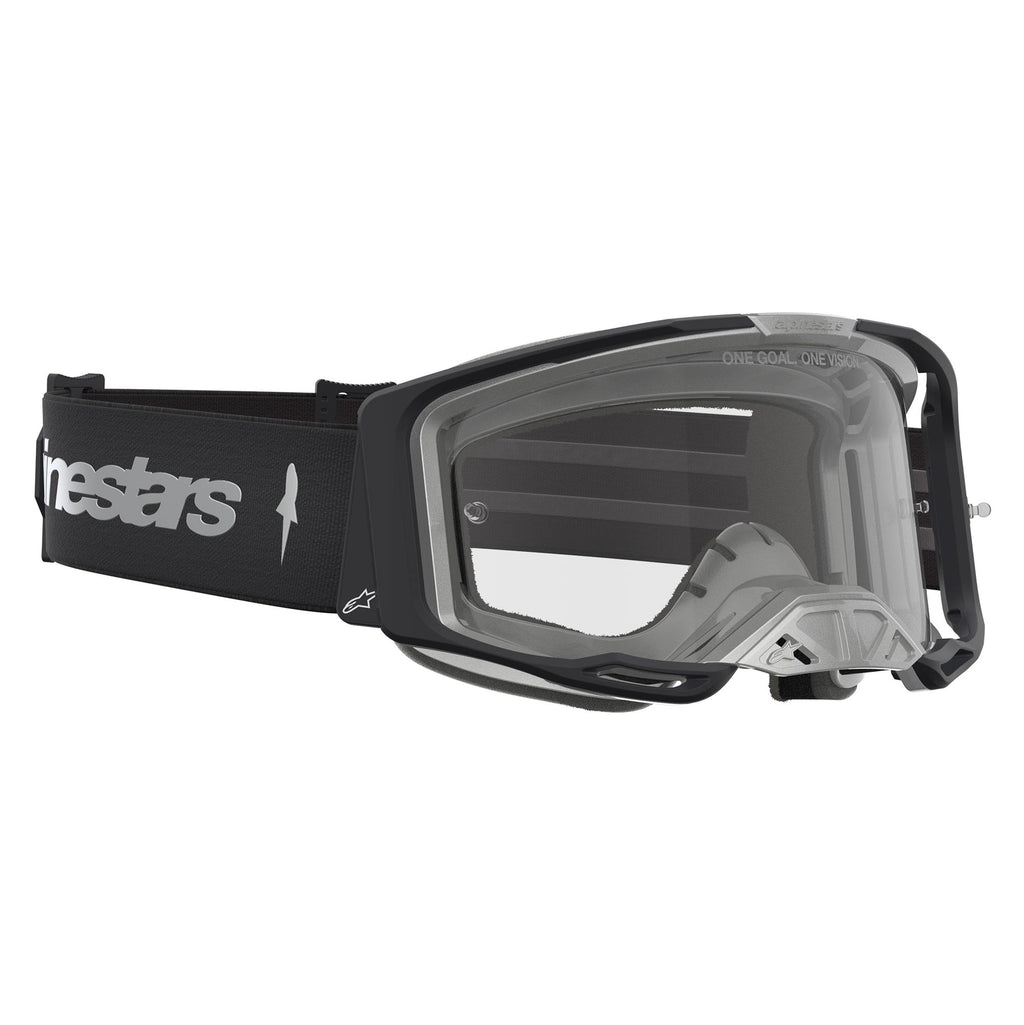 Alpinestars Vision 8 AMBER MX Goggles (Black/Silver) Clear Lens