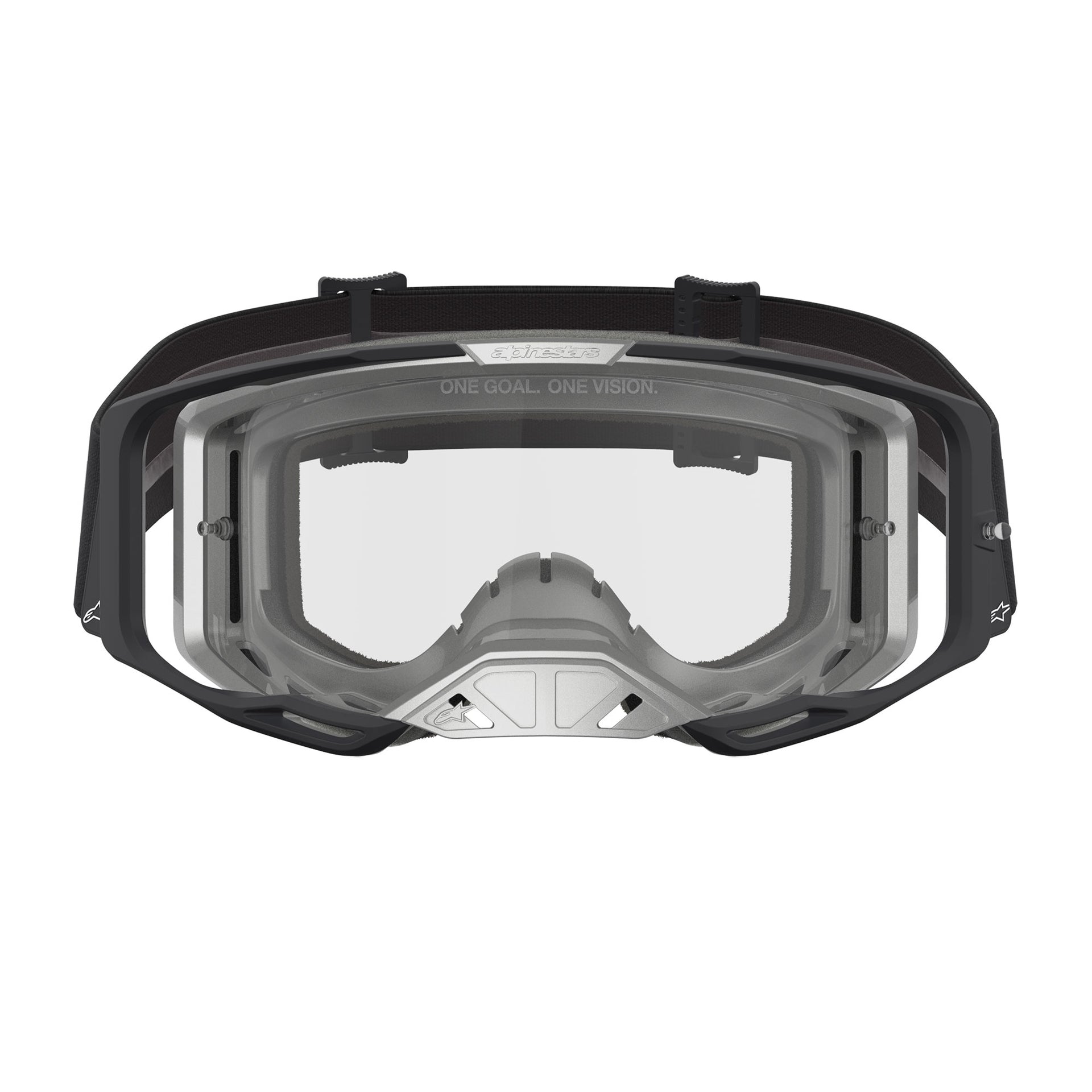 Alpinestars Vision 8 AMBER MX Goggles (Black/Silver) Clear Lens