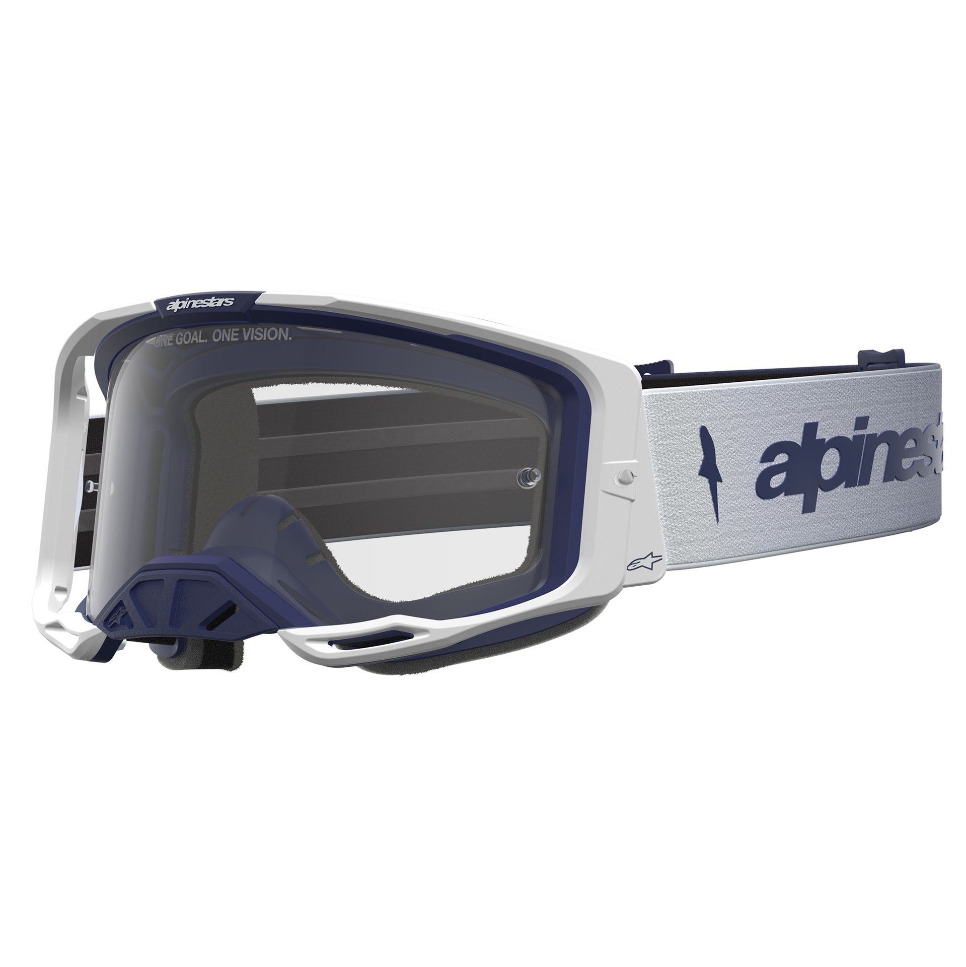 Alpinestars Vision 8 AMBER MX Goggles (Navy/White) Clear Lens