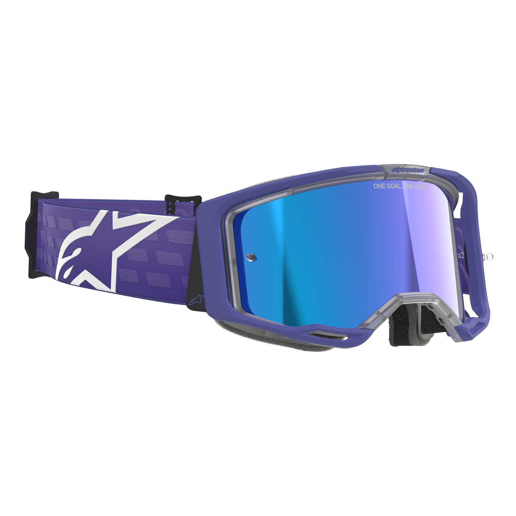 Alpinestars Vision 8 Goggles CORP MX Goggles (Purple) Mirror Blue Lens