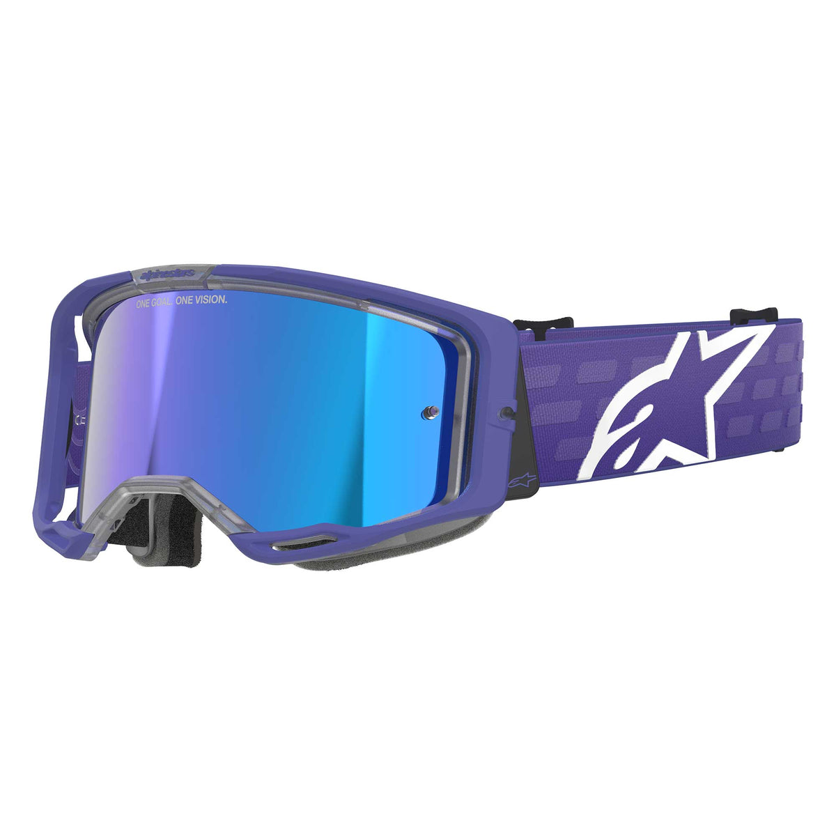 Alpinestars Vision 8 Goggles CORP MX Goggles (Purple) Mirror Blue Lens