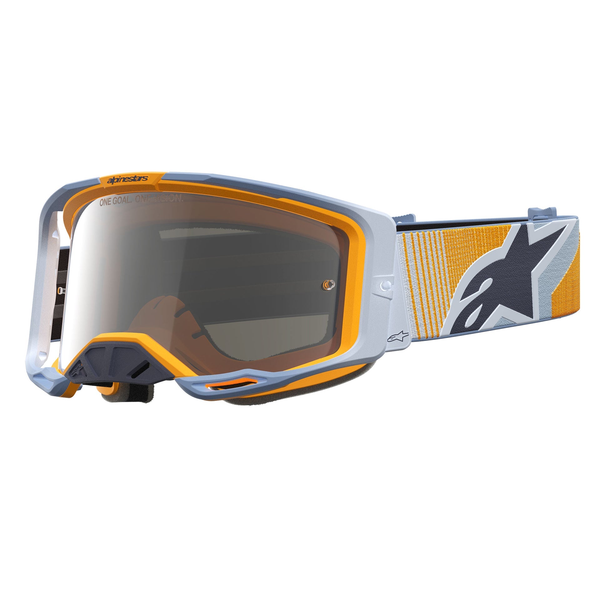 Alpinestars Vision 8 MAVEN MX Goggles (Dust Blue/Orange) Mirror Silver Lens