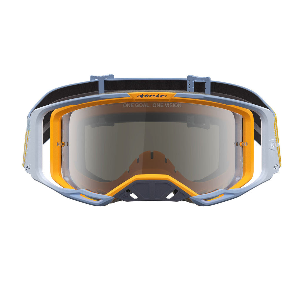 Alpinestars Vision 8 MAVEN MX Goggles (Dust Blue/Orange) Mirror Silver Lens