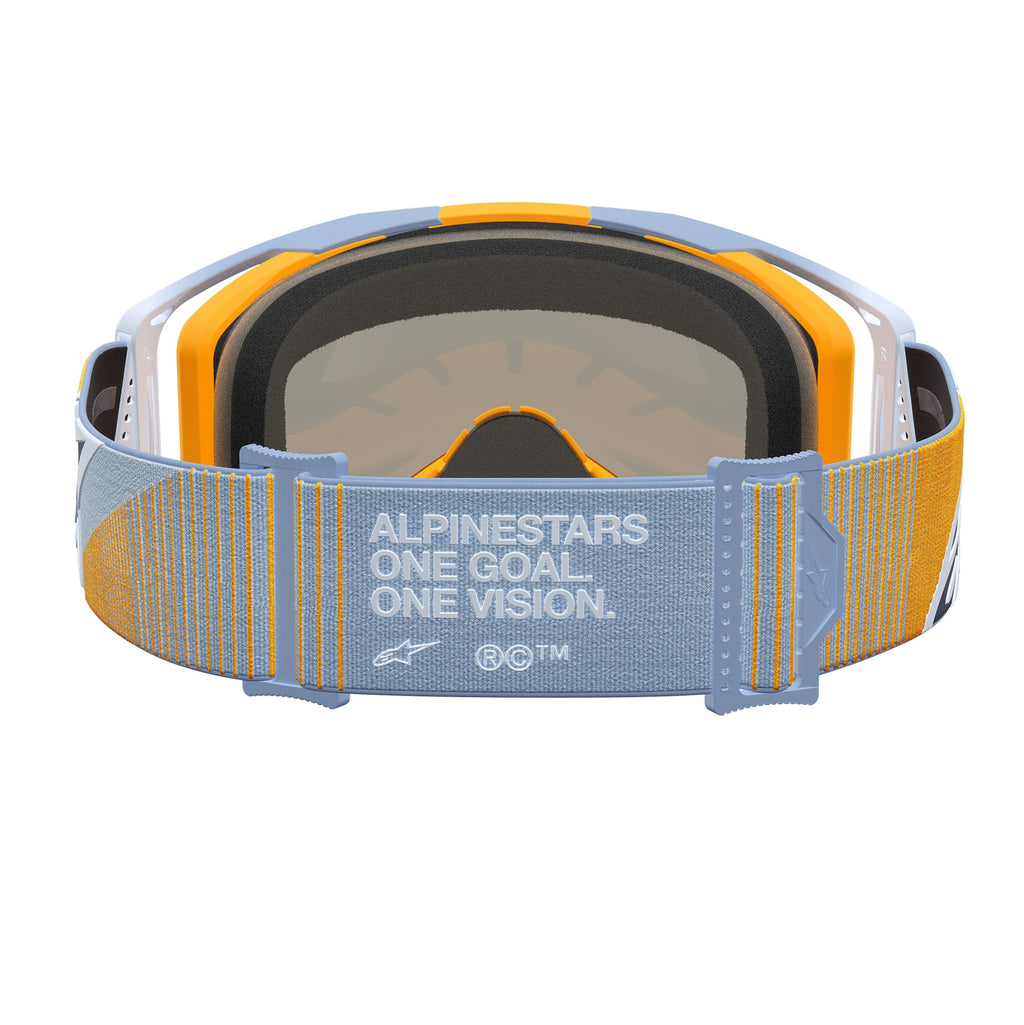 Alpinestars Vision 8 MAVEN MX Goggles (Dust Blue/Orange) Mirror Silver Lens