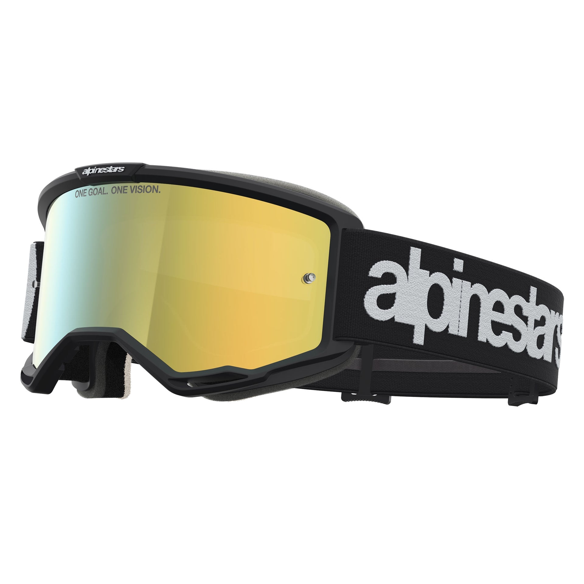 Alpinestars Vision 5 HONE MX Goggles (Black/White) Mirror Gold Lens