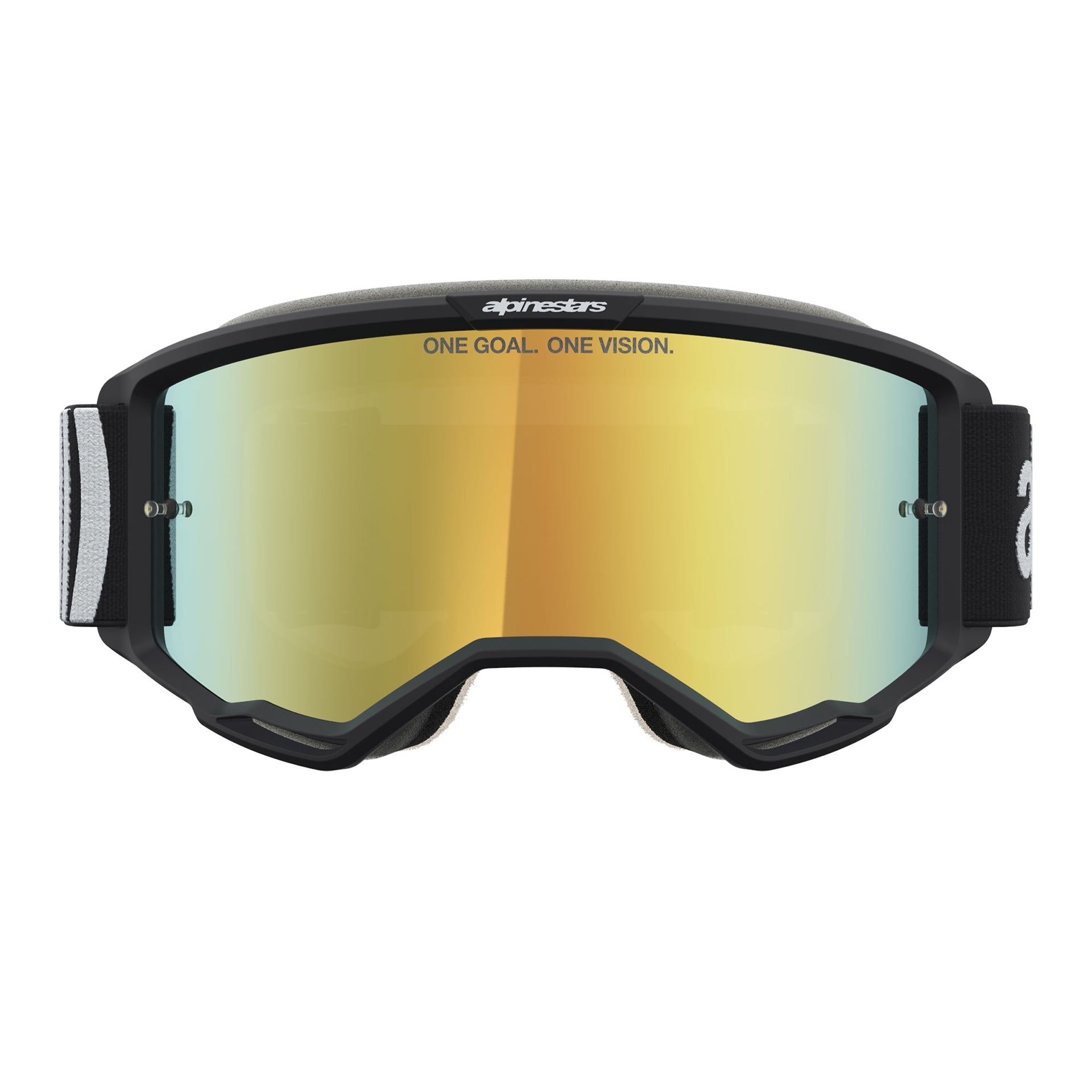 Alpinestars Vision 5 HONE MX Goggles (Black/White) Mirror Gold Lens