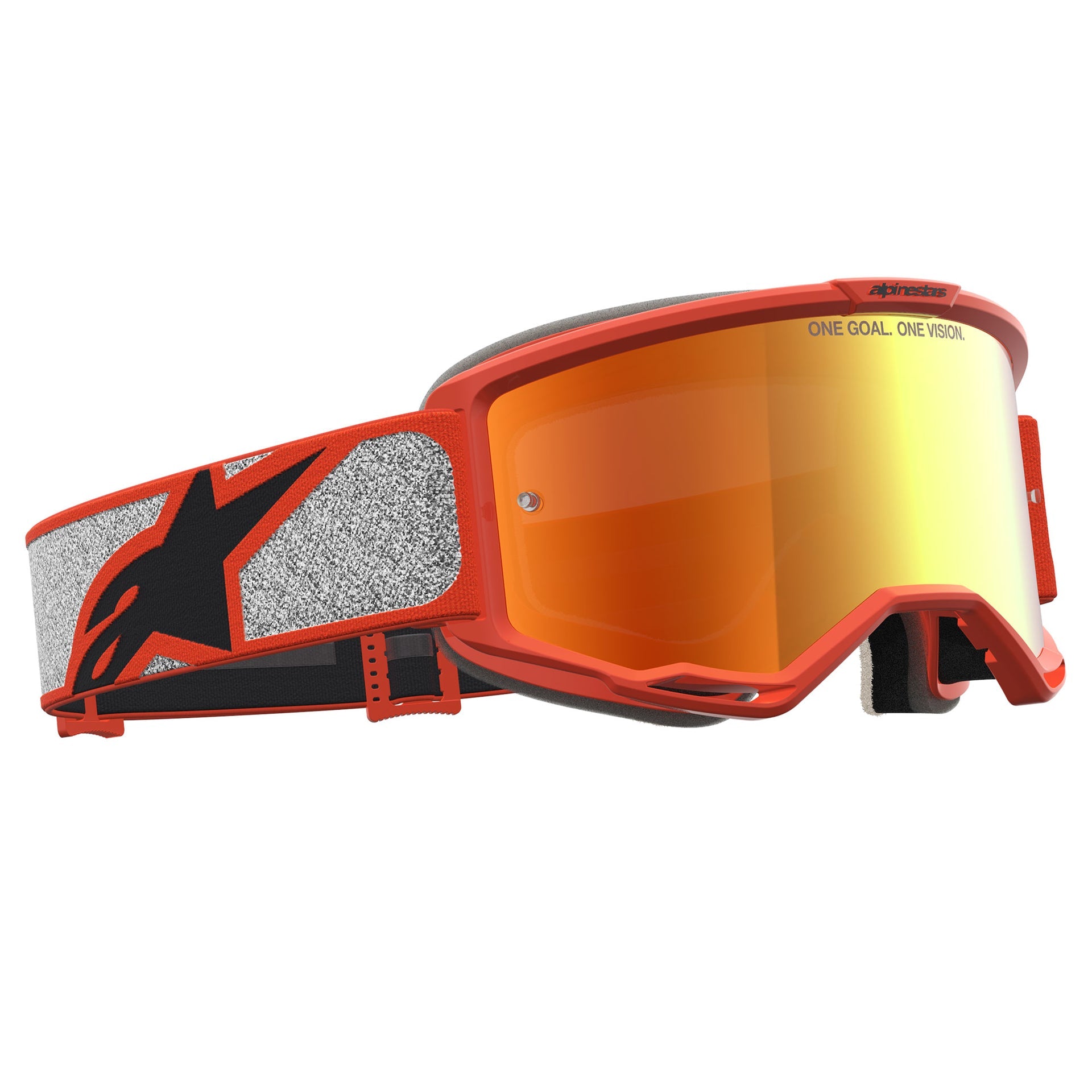 Alpinestars Vision 5 RORA MX Goggles (Silver/Orange) Mirror Red Lens