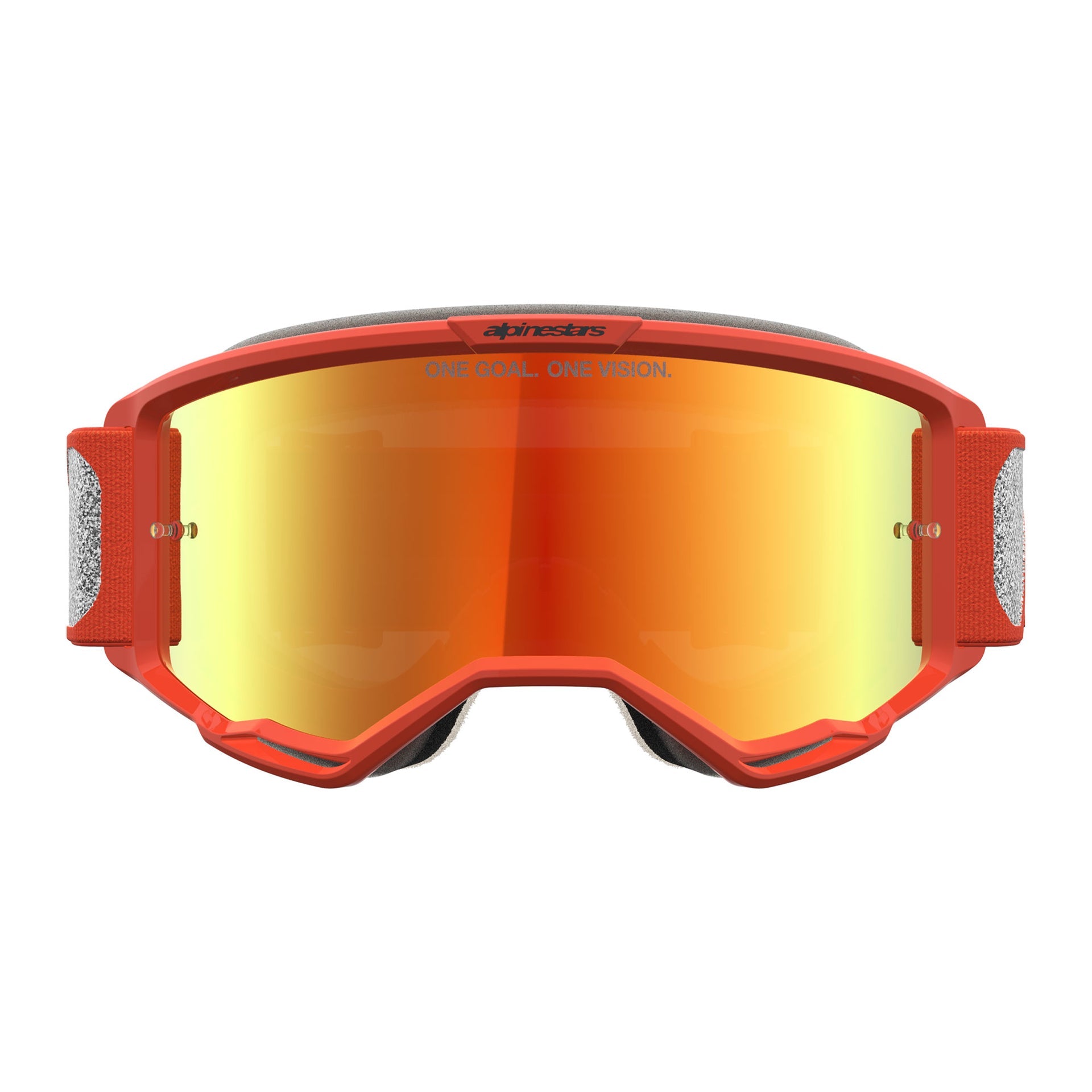 Alpinestars Vision 5 RORA MX Goggles (Silver/Orange) Mirror Red Lens
