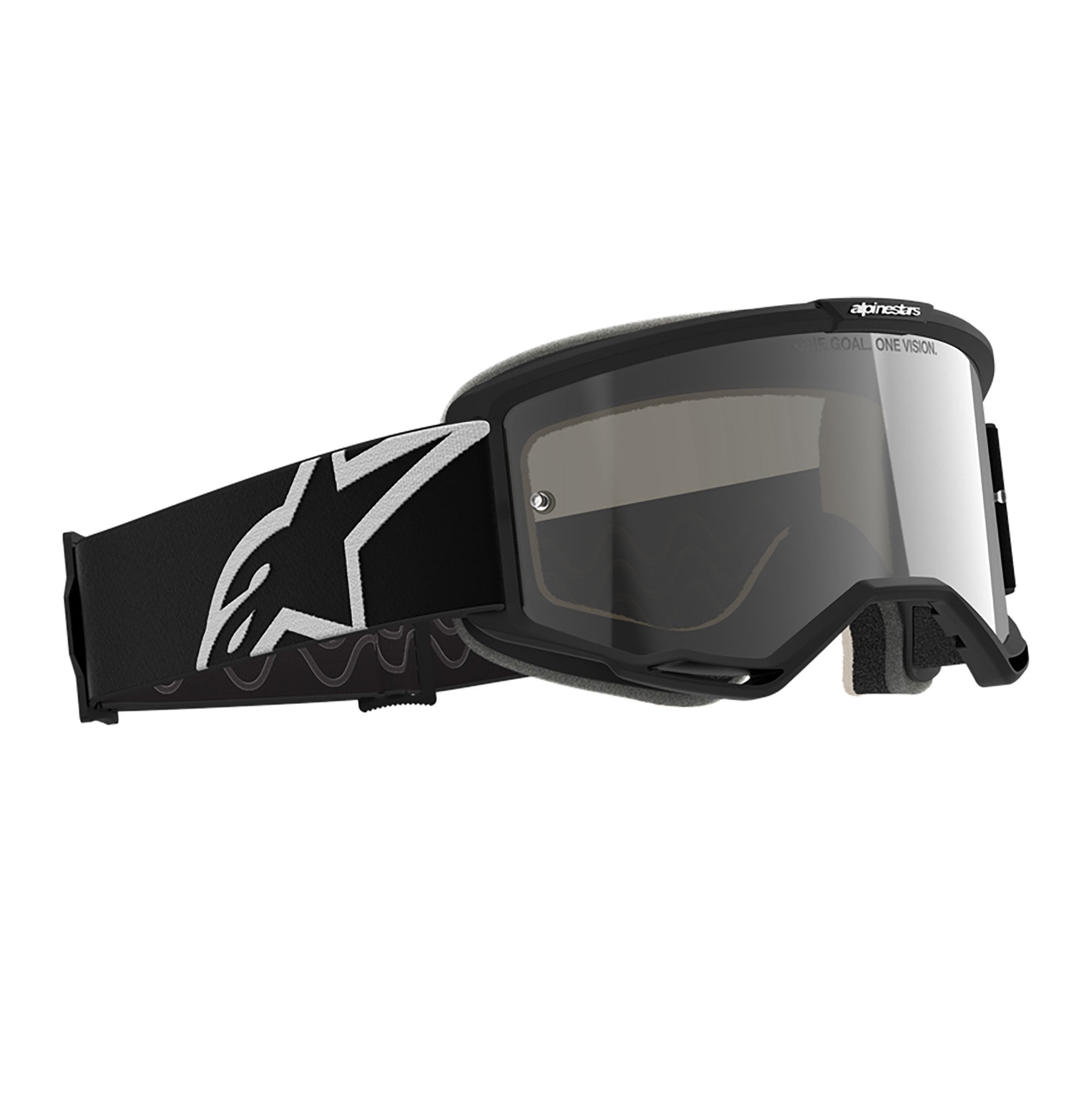 Alpinestars Vision 5 CORP V2 MX Goggles (Black/White) Mirror Silver Lens