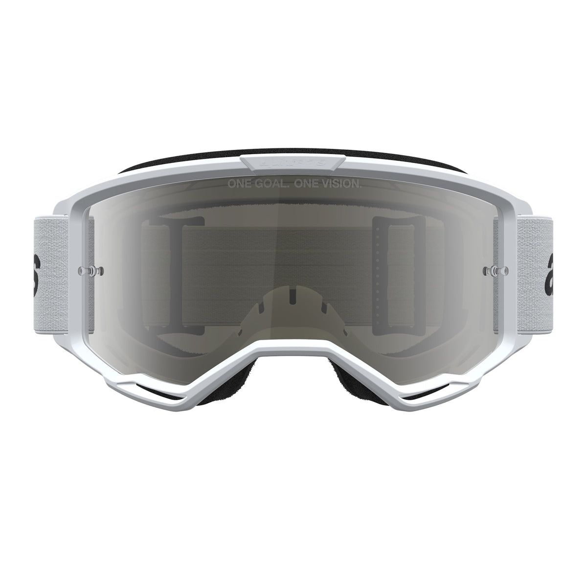 Alpinestars Vision 3 WORDMARK MX Goggles (White) Mirror Silver Lens