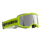 Alpinestars Vision 3 WORDMARK MX Goggles (Yellow Fluo) Mirror Silver Lens