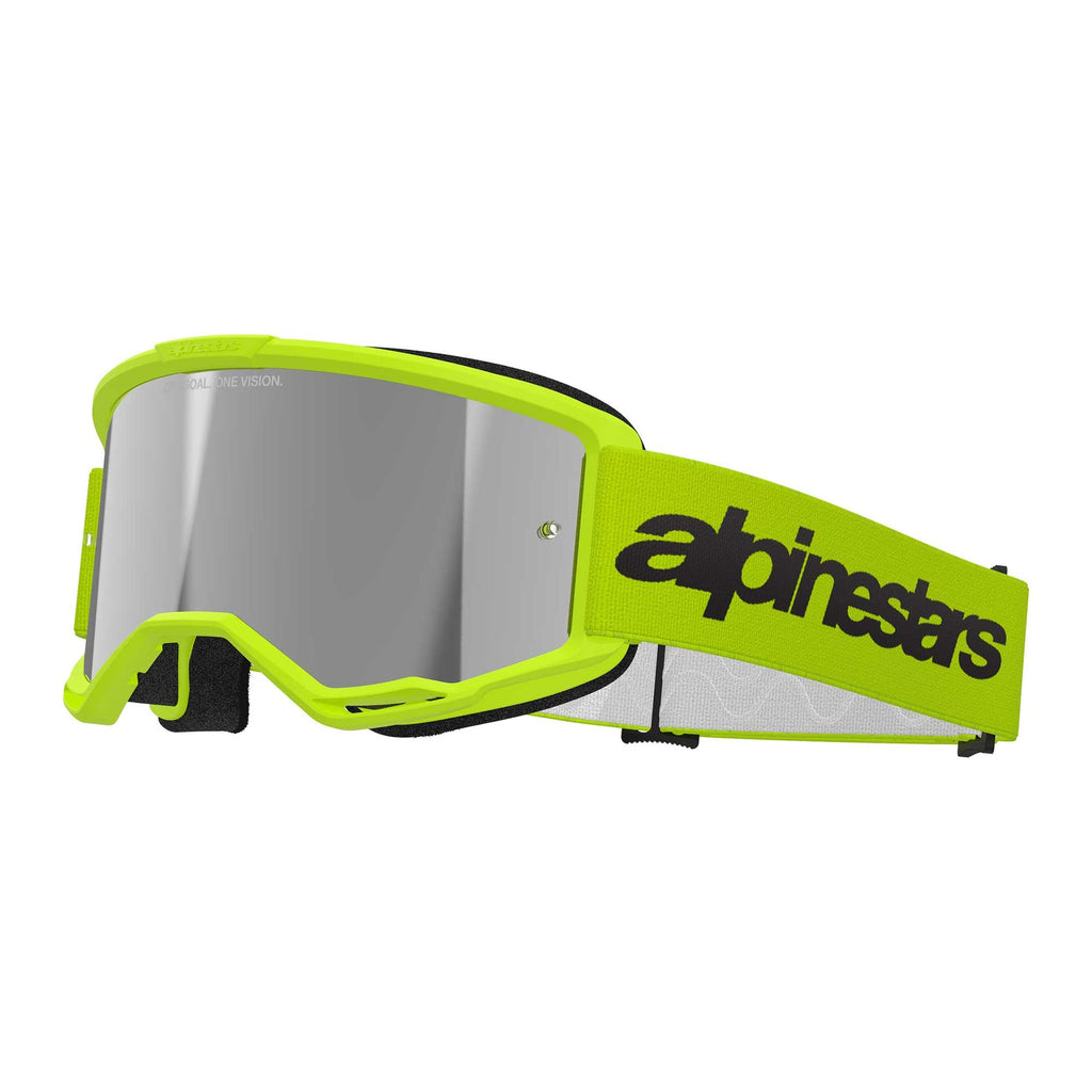 Alpinestars MX | MTB Vision 3 Goggles WORDMARK (Yellow Fluo) Mirror Silver Lens