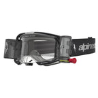 Alpinestars Vision 8 AMBER Roll-Offs MX Enduro Goggles (Black/Silver) Clear Lens