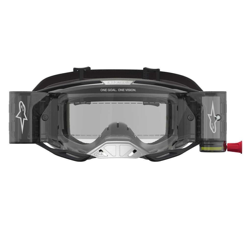 Alpinestars Vision 8 AMBER Roll-Offs MX Enduro Goggles (Black/Silver) Clear Lens