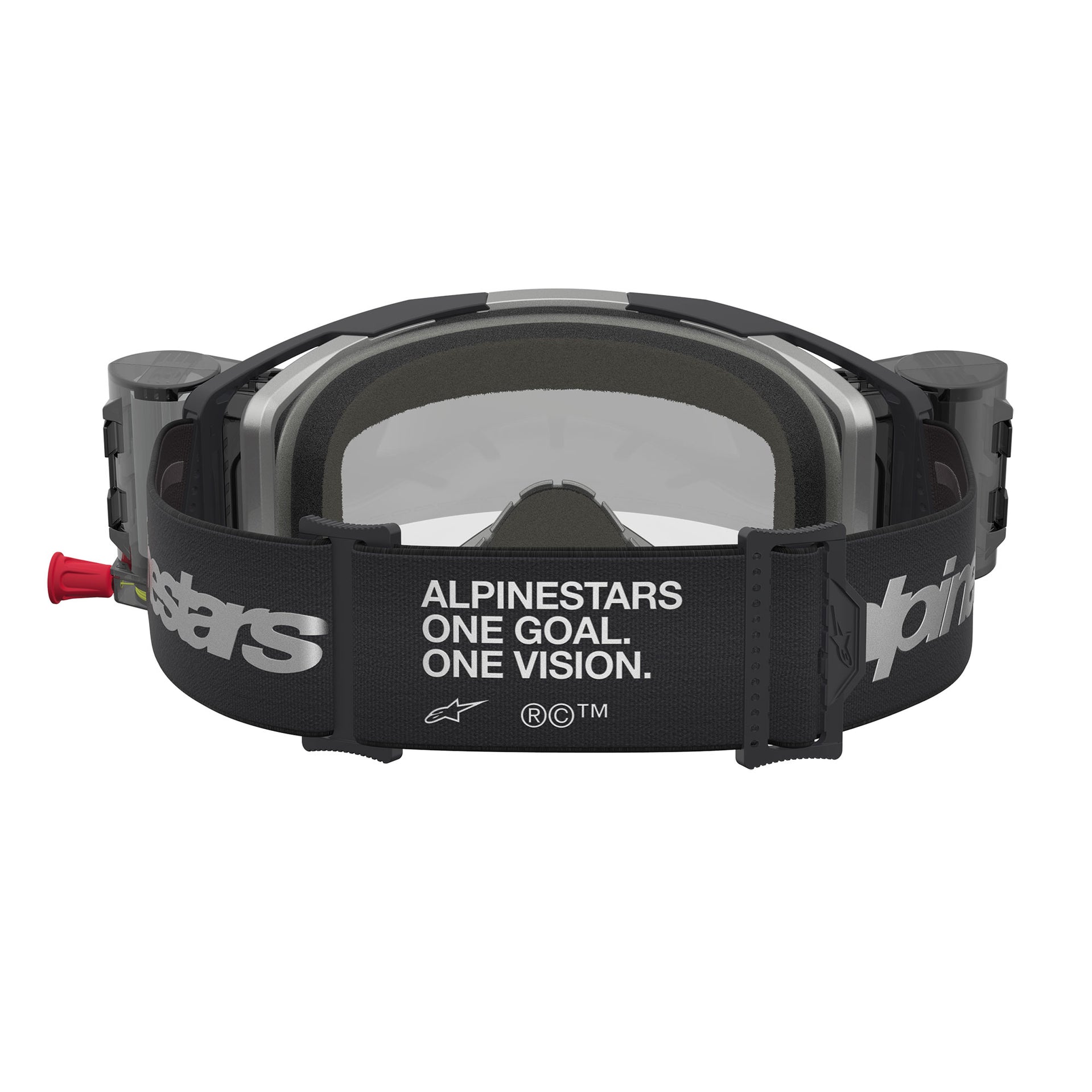 Alpinestars Vision 8 AMBER Roll-Offs MX Enduro Goggles (Black/Silver) Clear Lens
