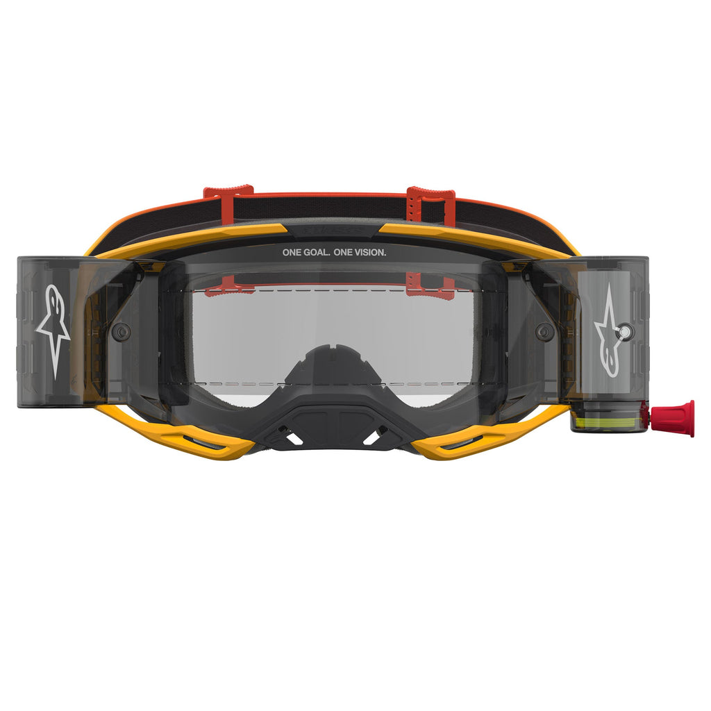 Alpinestars Vision 8 AMBER Roll-Offs MX Enduro Goggles (Fire Red/Black) Clear Lens