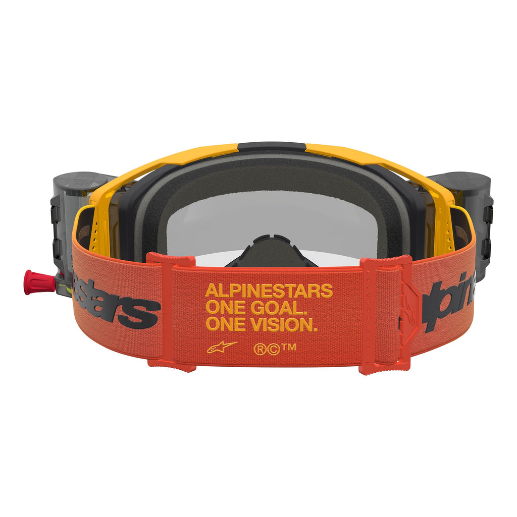 Alpinestars Vision 8 AMBER Roll-Offs MX Enduro Goggles (Fire Red/Black) Clear Lens