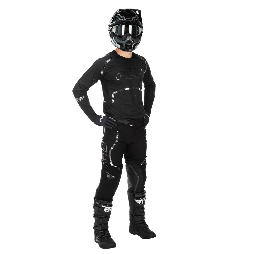 FLY MX Jersey & Pant Kit Deal - Evolution DST Spark (Black/Silver) L/32"