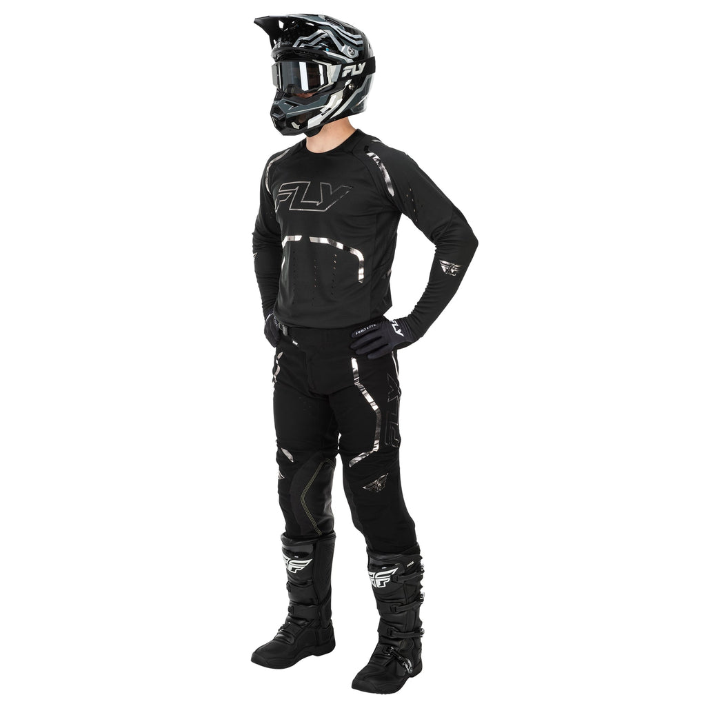 FLY MX Jersey & Pant Kit Deal - Evolution DST Spark (Black/Silver) M/32"