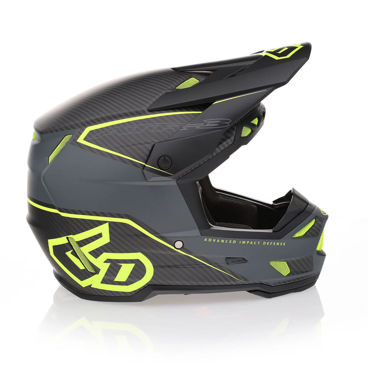 6D ATR-3 FIM02 ZONE MX Helmet (Matte Yellow/Grey)