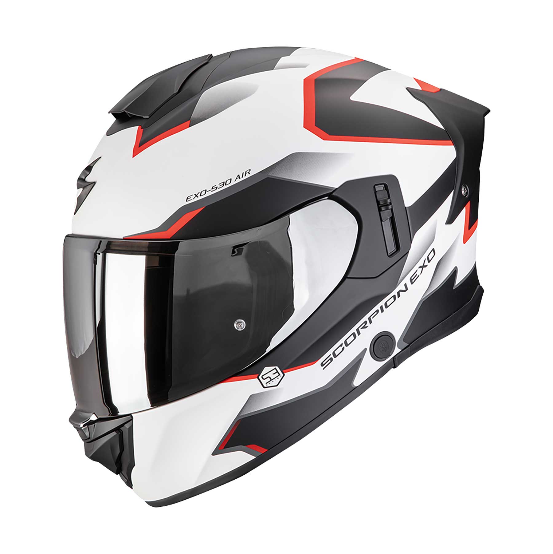 Scorpion EXO 530 Clip Motorcycle Helmet (Matte White/Black/Red)