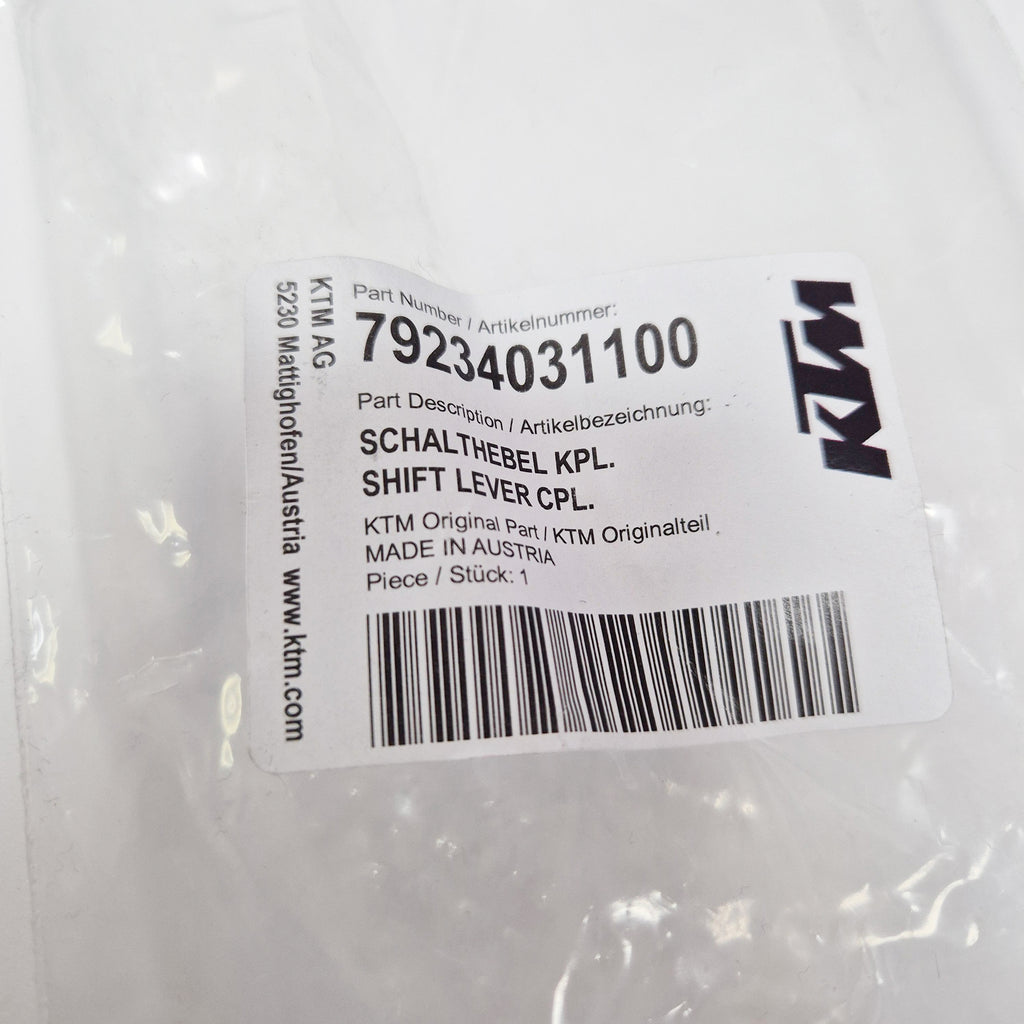 KTM Genuine Part - Gear Lever - KTM SXF250 11-12 & 16-27, SXF350 16-27, SXF450 13-15 & 23-27, EXCF250 12-27, EXCF350 11-27, EXCF450 08-16, EXCF500 12-16, Husqvarna FC250/350 16-27, FC450 14-15 & 23-27, FE250/350 14-27, Gas Gas 4T 21-27 - K79234031100