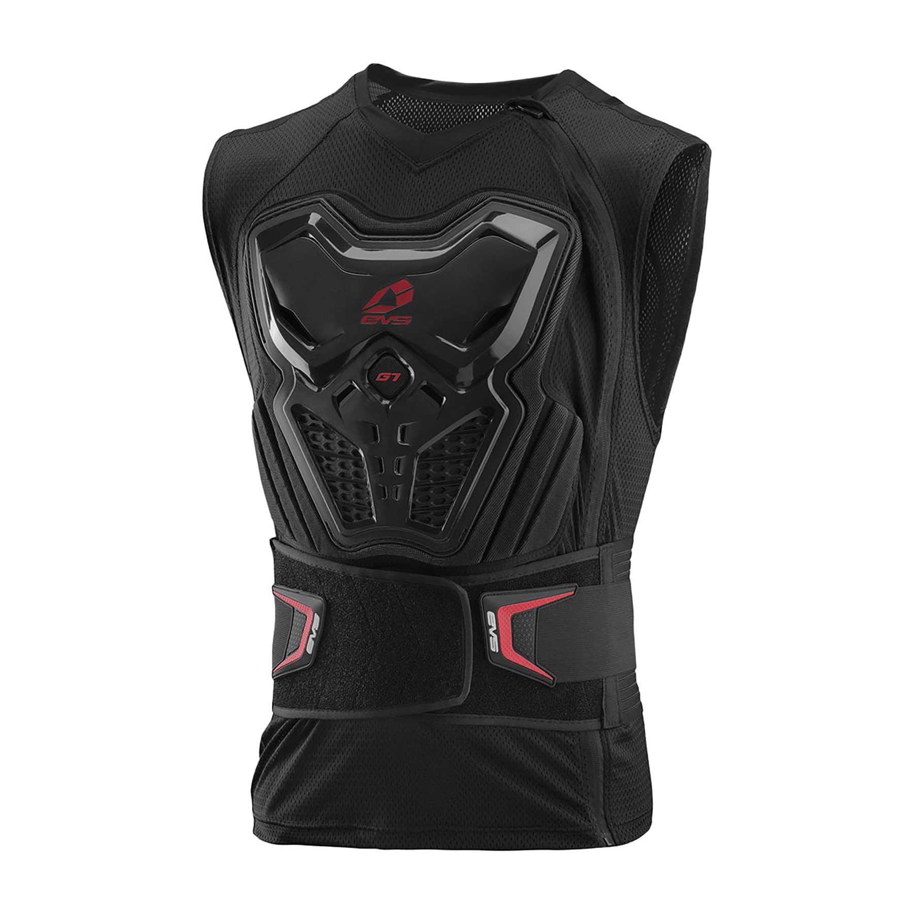 EVS Adult G7 Lite Ballistic MX | Enduro | MTB Armour Vest + Kidney Belt (Black/Red)