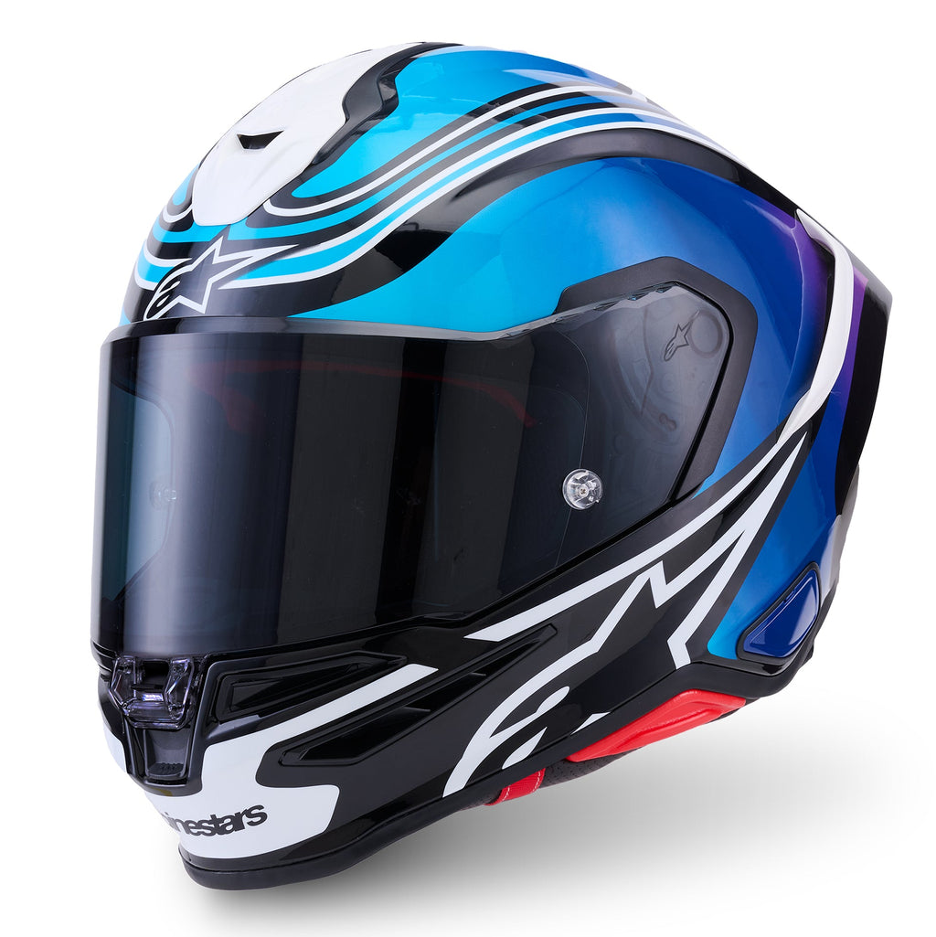 Alpinestars S-R7 ZEAL Motorcycle Helmet (Black/Blue/Pink Fluo/White)
