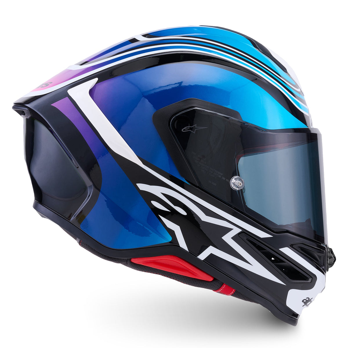 Alpinestars S-R7 ZEAL Motorcycle Helmet (Black/Blue/Pink Fluo/White)