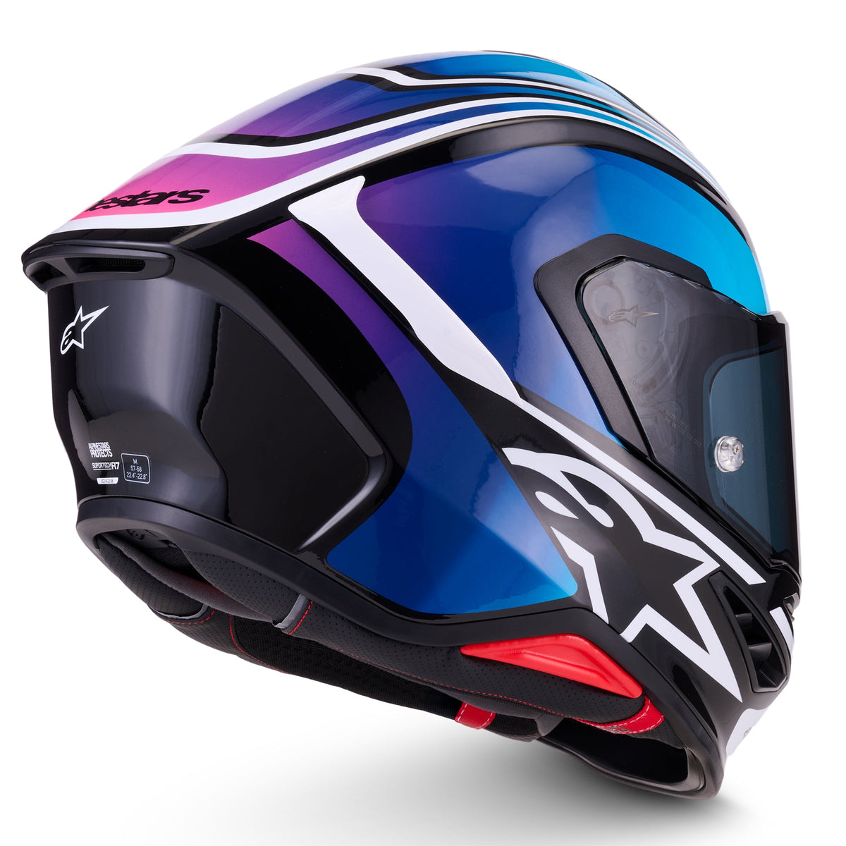 Alpinestars S-R7 ZEAL Motorcycle Helmet (Black/Blue/Pink Fluo/White)