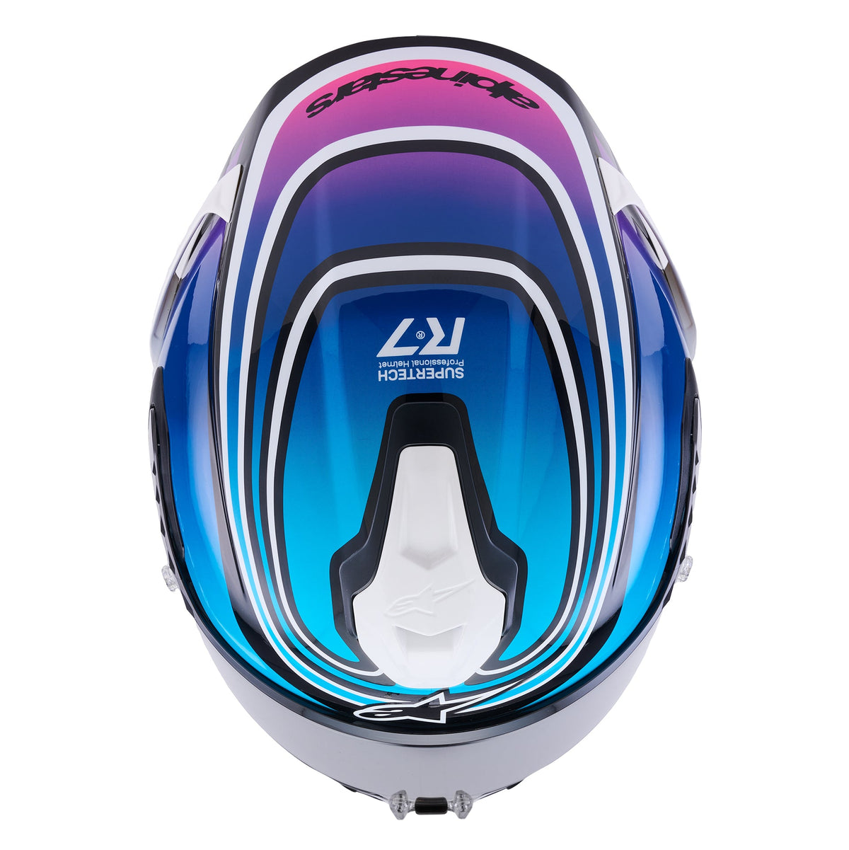 Alpinestars S-R7 ZEAL Motorcycle Helmet (Black/Blue/Pink Fluo/White)