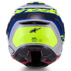 Alpinestars S-R7 LUMEN Motorcycle Helmet (Silver/Blue/Pink/Yellow Fluo)
