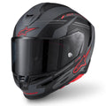 Alpinestars S-R7 A-CORE Motorcycle Helmet (Black/Grey/Red Matte)